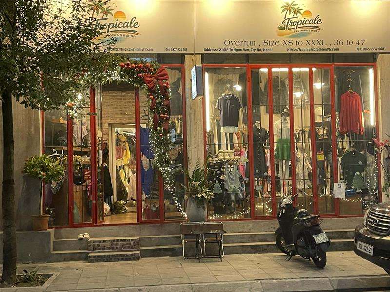 Tropicale Clothing and Shoes storefront in Tay Ho, Hanoi